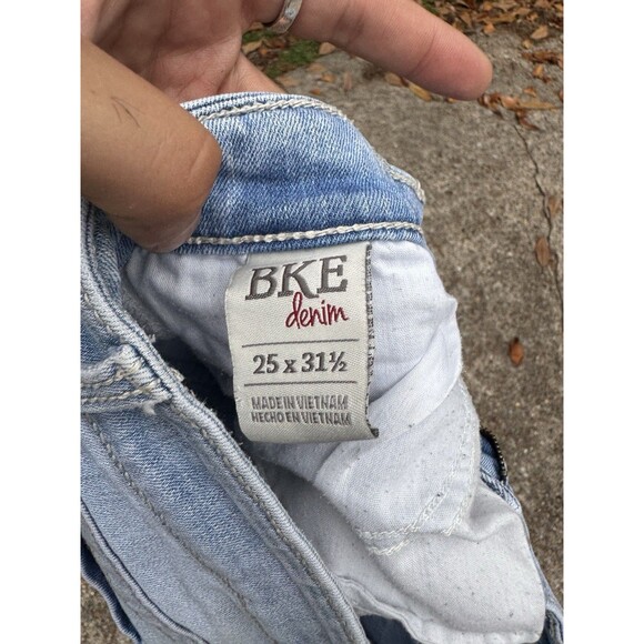 BKE Stella Jeans Womens Mid Rise Slim Bootcut Stretch Denim Distressed 25X31.5 - Picture 5 of 7